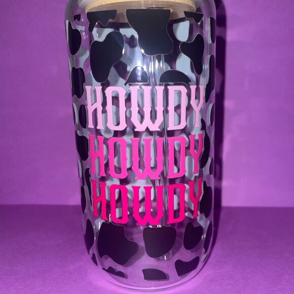 "Howdy Howdy Howdy" Glass Tumblr Cup - Picture 2 of 2